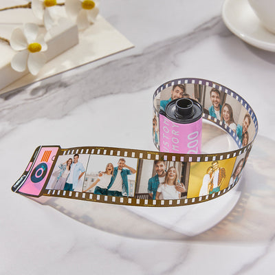 15 Pics Custom Film Roll Keychain Personalized Multiphoto Camera Keychain for Couples - photomoonlampuk