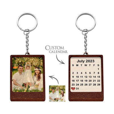 Custom Calendar Keychains Personalized Name Picture One-of-a-kind Personalized Gifts for Her - photomoonlampuk