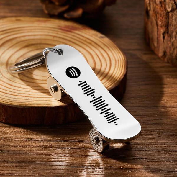 Spotify Keychain Gift For Dad Custom Skateboard Keychain Spotify Code Keyring