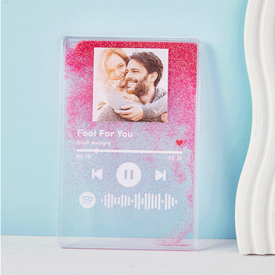 Scannable Spotify Code Quicksand Plaque Keychain Lamp Music and Photo Acrylic Gifts for Her - photomoonlampuk