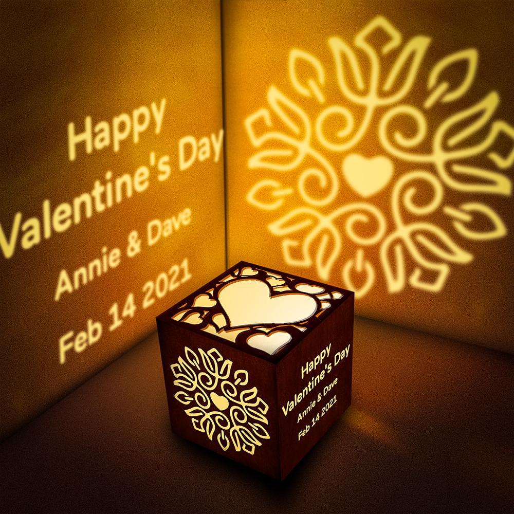 Gift for Her Personalised Engraved Lantern Box Custom Projection Light