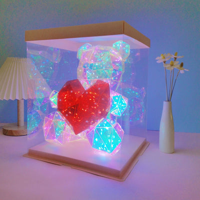 9.84 in (25cm) Galaxy LED Bear Gift Box - photomoonlampuk