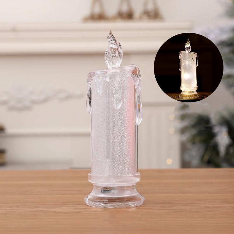 Acrylic Transparent Flameless Nightlight Mini Lamp Memorial Candle Shaped NightLight