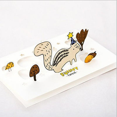 Squirrel and Pinecone Pop Card Gift for Kids and Her