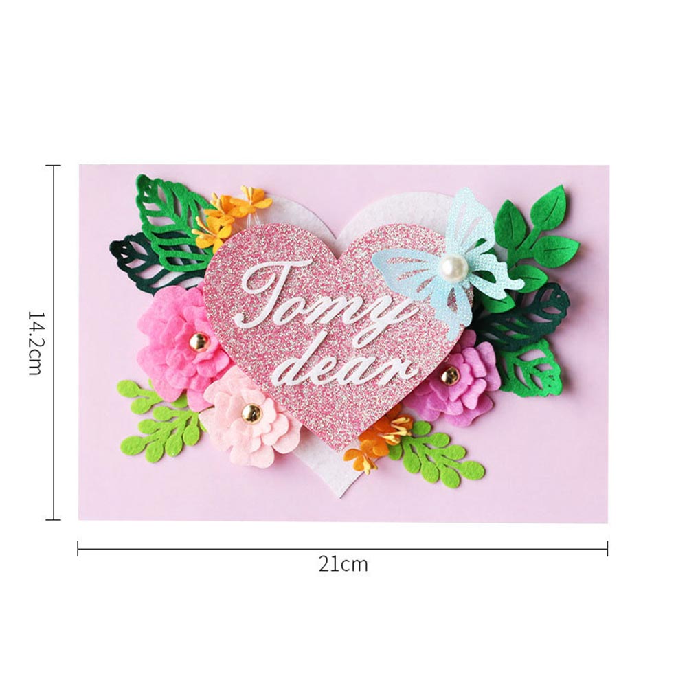 Mother's Day Gifts DIY Card To My Dear Heart Flower Butterfly Non-woven Fabrics