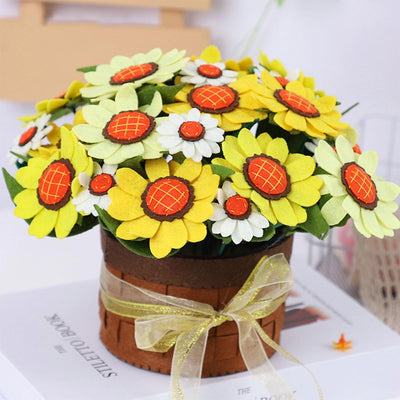 Mother's Day DIY 3D Card Gifts Sunflower Basket Pot Non-woven Fabrics