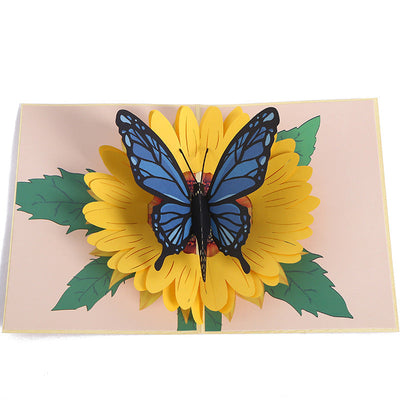 Mother's Day 3D Paper Carved Sunflower Greeting Card