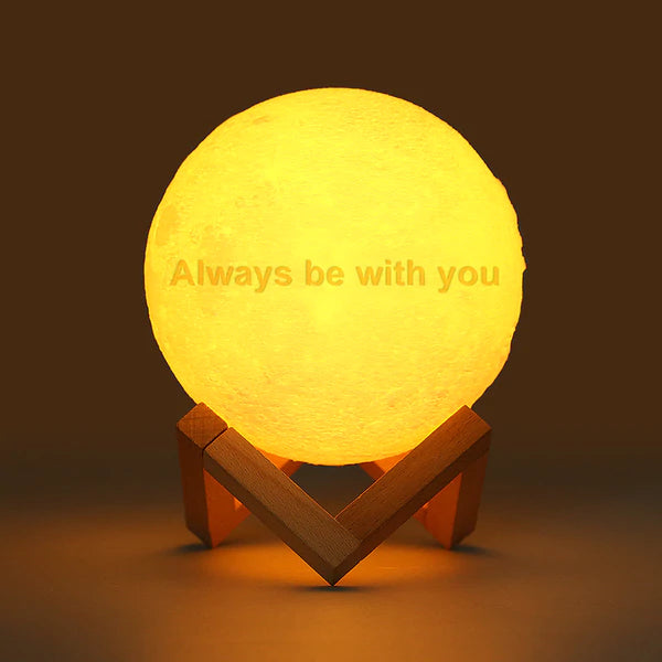Wedding Gift Moon Lamp UK Custom 3D Print Engraved Mother and Baby Photo Moon Lamp - Touch Two Colors