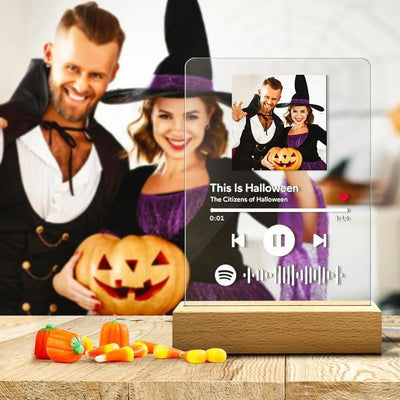 Personalised Spotify Code Music Plaque Night Light(5.9in x 7.7in) Creative Decor Halloween Decorations