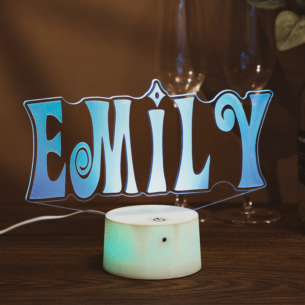 Customized Name With Remote Control Night Light