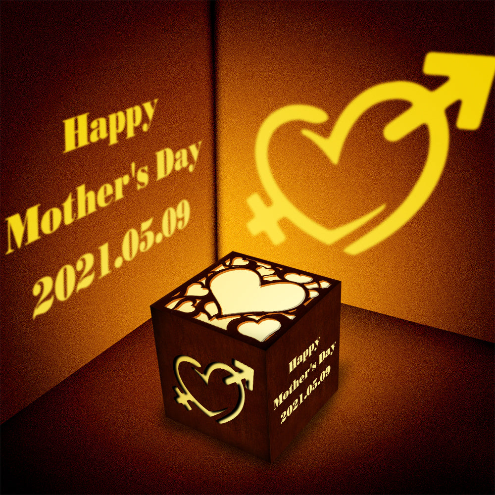 Mother's Day Gifts Personalised Engraved Lantern Box Custom Projection Light