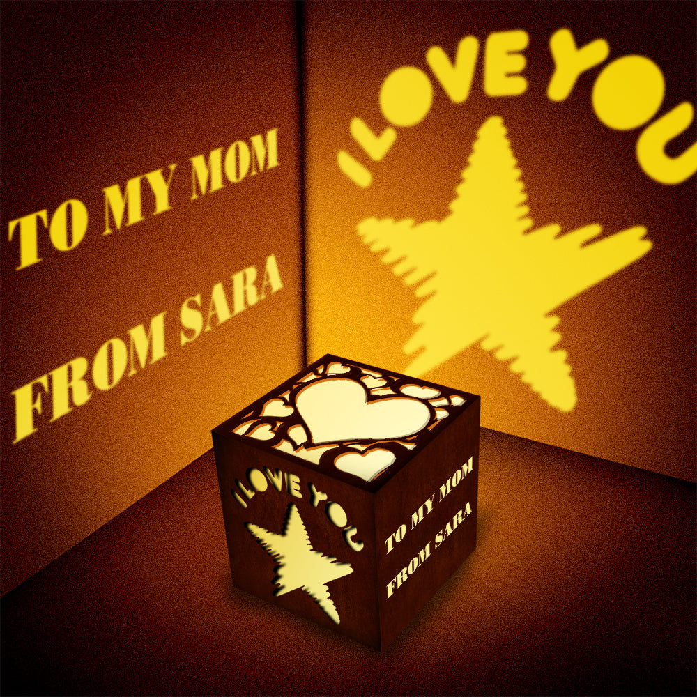 Mother's Day Gifts Personalised Engraved Lantern Box Custom Projection Light