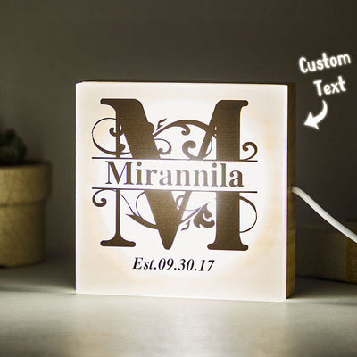 Custom Letter Night Light Monogrammed Box Gifts for Her - photomoonlampuk
