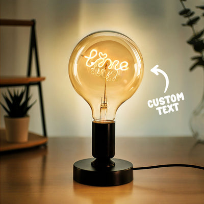 Custom Text Vintage Edison Led Filament Modeling Lamp Soft Light Bulbs Decorative Warm Yellow Light Led - photomoonlampuk
