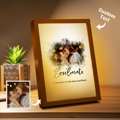Custom Vintage Photo Lamp Personalized Text Light Valentine's Day Gifts For Her - photomoonlampuk