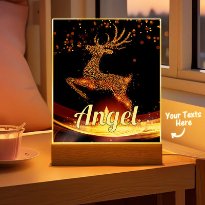 Christmas Gifts Custom Christmas Elk Night Light with Photo Personalized Night Lamp With Text - photomoonlampuk
