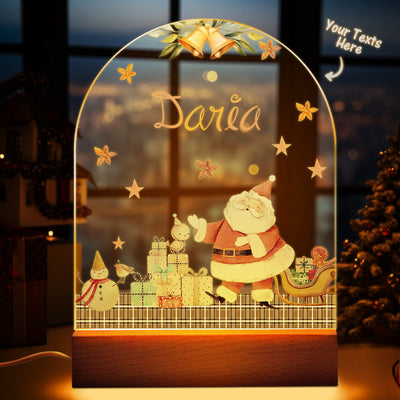 Custom Santa Name Night Light Personalized Baby Bedside Snowman Gift Night Light Christmas Gifts - photomoonlampuk