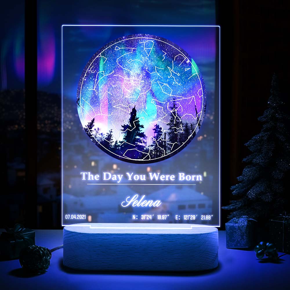 Custom Star Map Lamp Acrylic Colorful Night Light Romantic Christmas Gift
