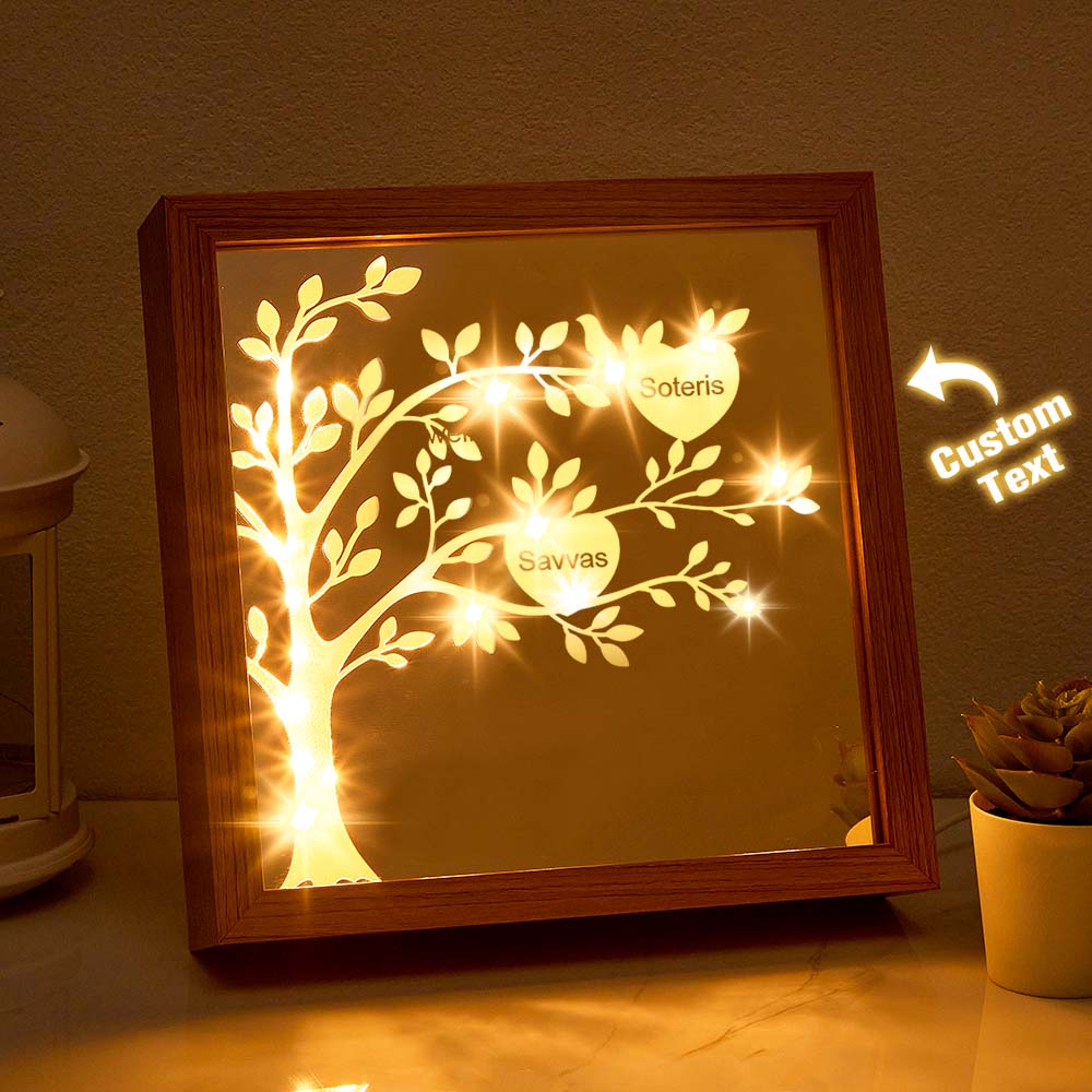 Personalized Name Family Tree Mirror NIght Light Freestanding Home Decor Gifts For Mom