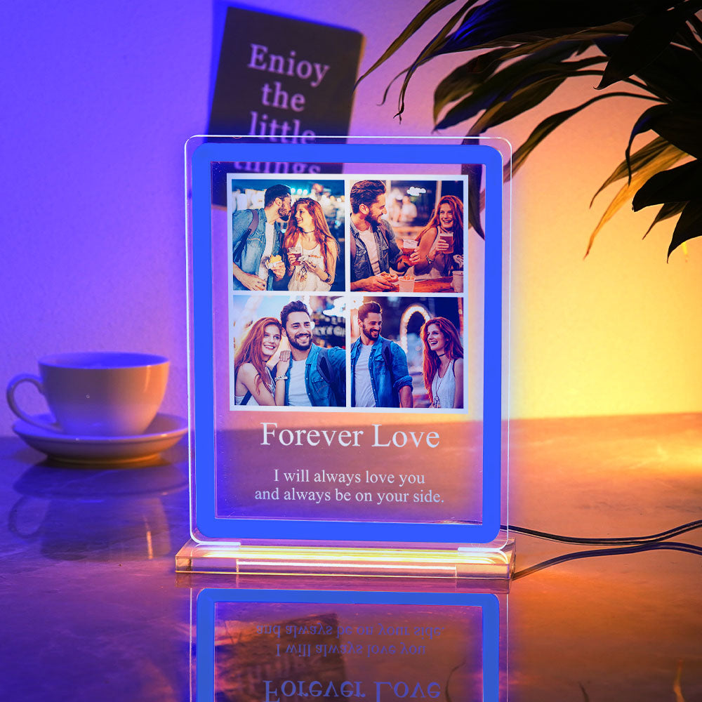 Custom Photo Night Light With Text  Neon Sign LED Lamp Anniversary Gifts