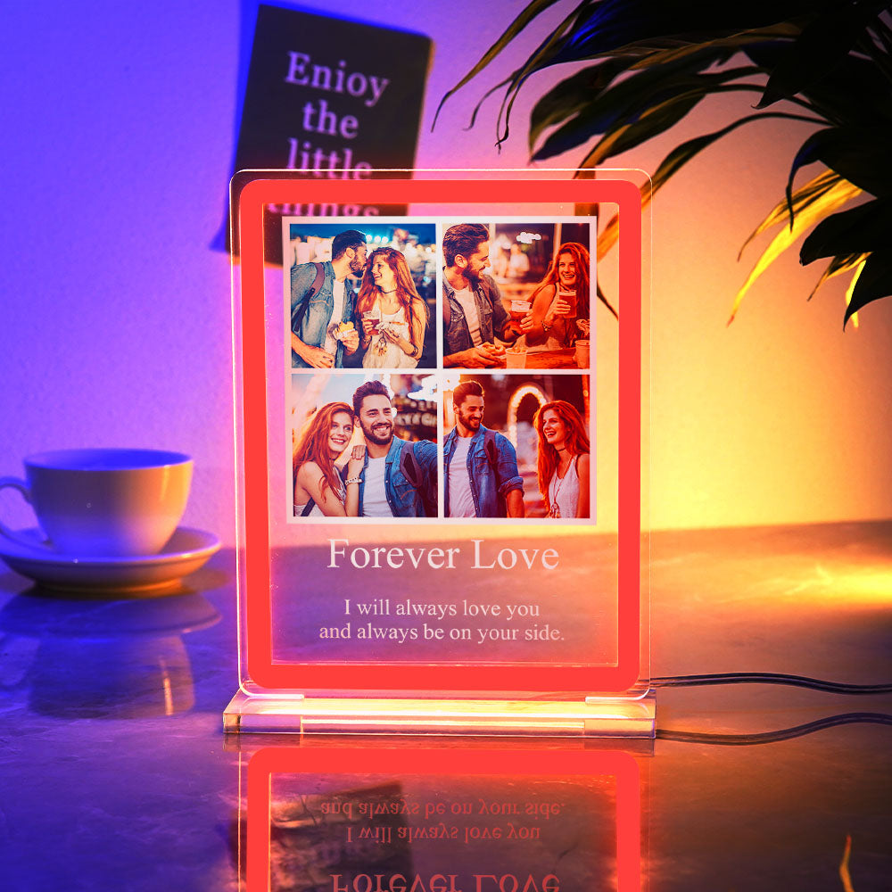 Custom Photo Night Light With Text  Neon Sign LED Lamp Anniversary Gifts