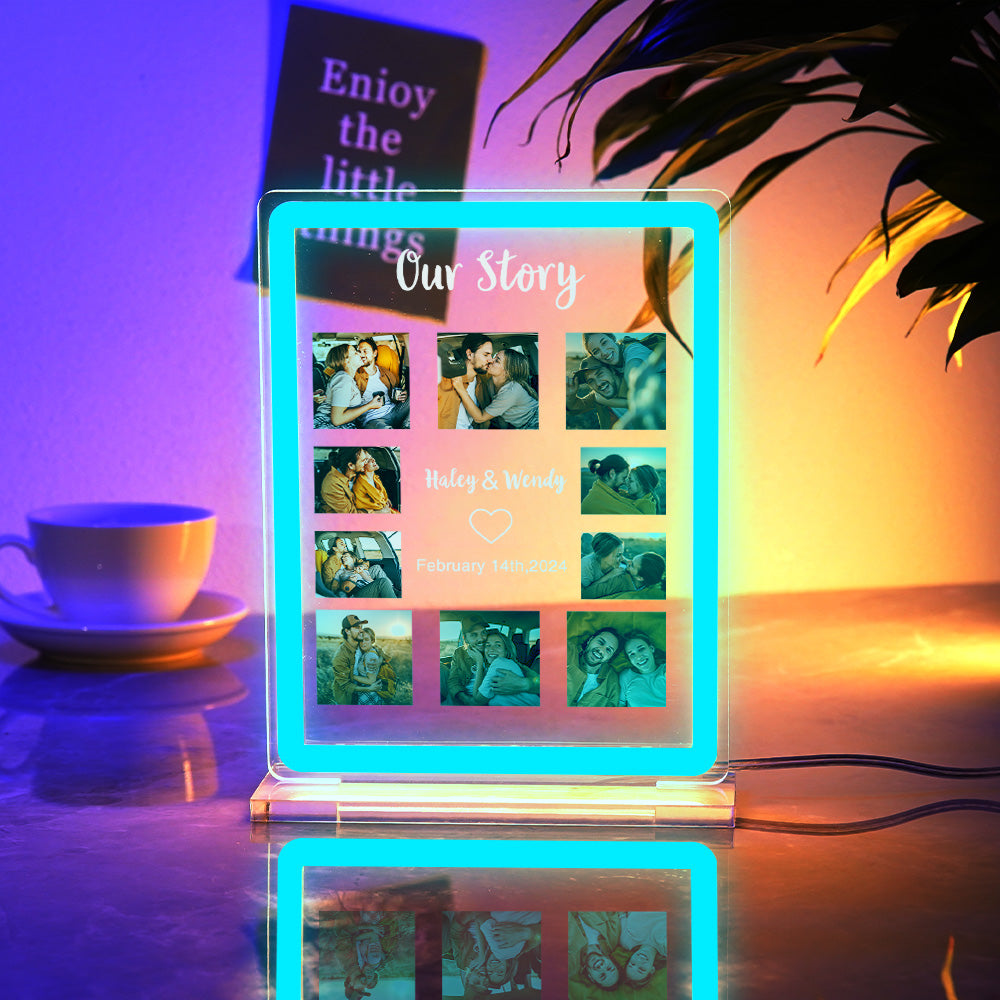Multiple Picture Customization Colored Night Light Personalized Neon Light Up Sign Valentine's Day Gift