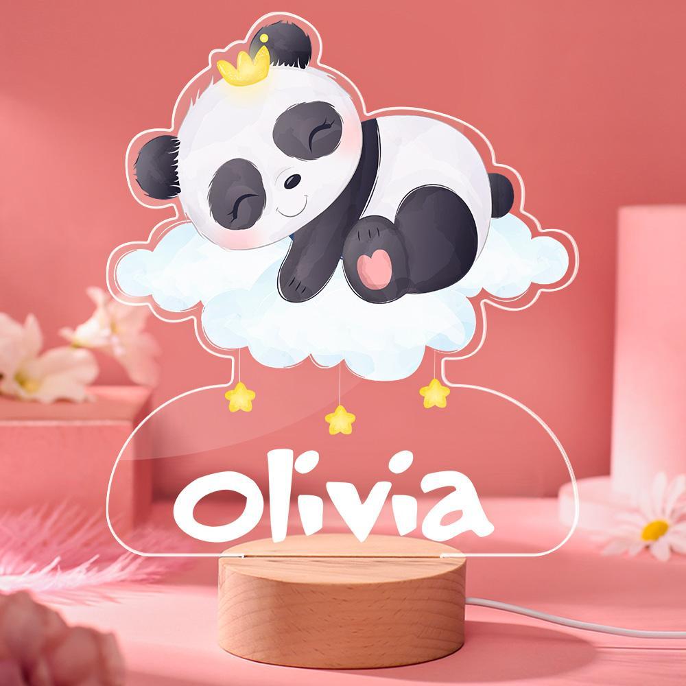 Personalised Baby Gifts Nursery Decor Panda Night Light Girl Nursery Lamp