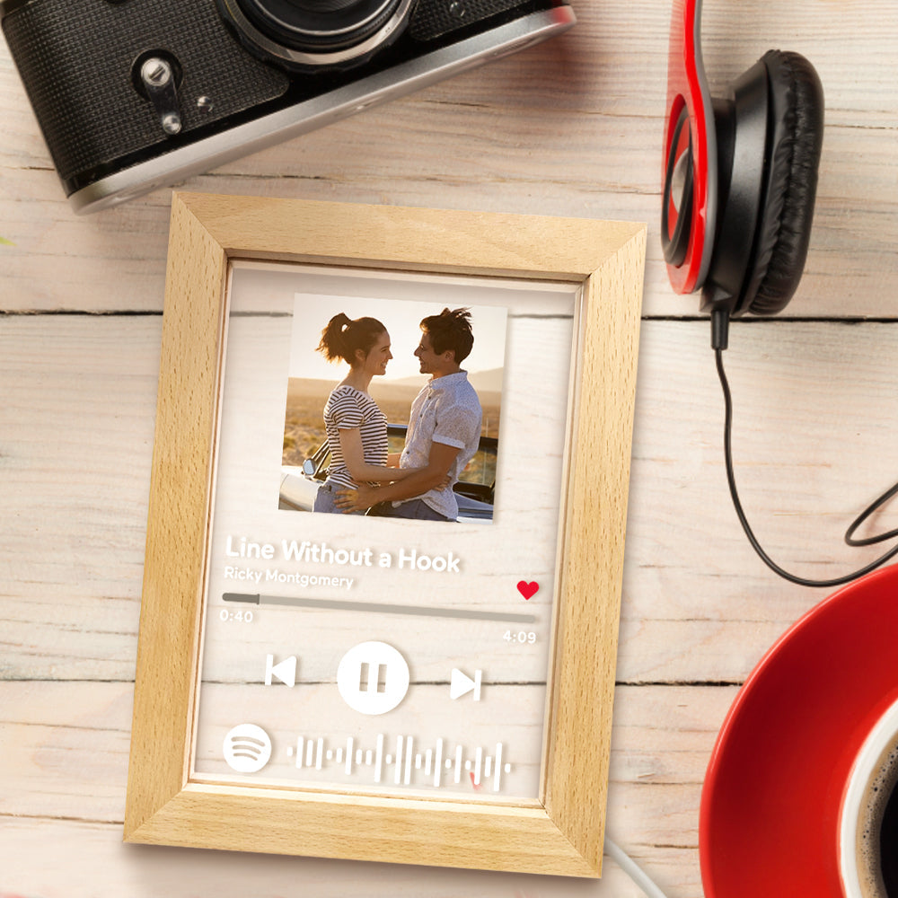 Idea for Wedding Custom Scannable Spotify Code Music Art Picture Frame Nignt Light Gift