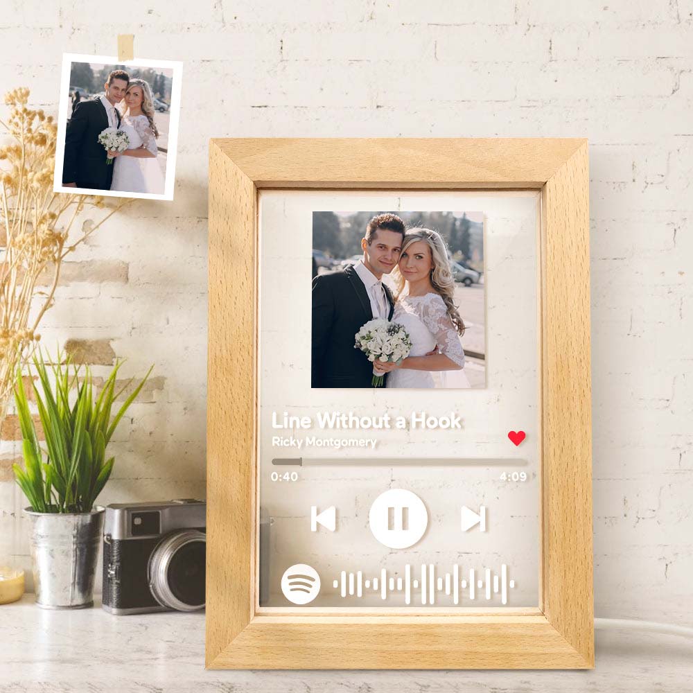 Idea for Wedding Custom Scannable Spotify Code Music Art Picture Frame Nignt Light Gift