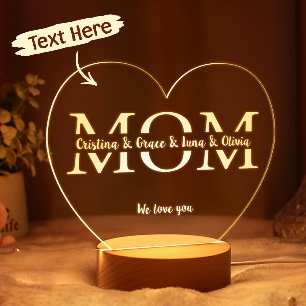 Gift Idea for Mum Night Light for Mommy Personalised Gift for Mum Mother's Day gift Custom Mom Present