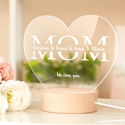 Gift For Mommy Custom Night Light For MUm Personalised Gift for Mom