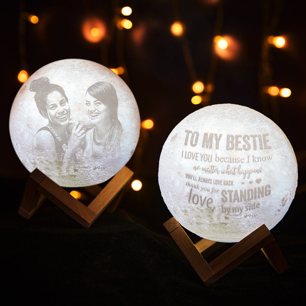 To My Best Friend Personalised Luna Photo Moon Lamp Night Light 3D Print Moonlight LED Dimmable  Bestie Gift