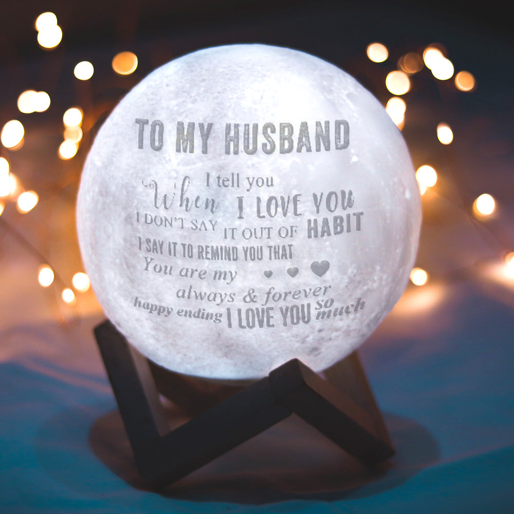 Customised Moon Lamp with Touch Control To My Hunsband Anniversary Gift For Him