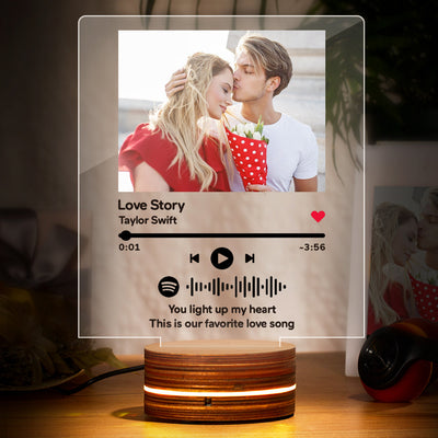 Custom Photo Spotify Code Night Light Music Plaque Night Light Romantic Gift - photomoonlampuk