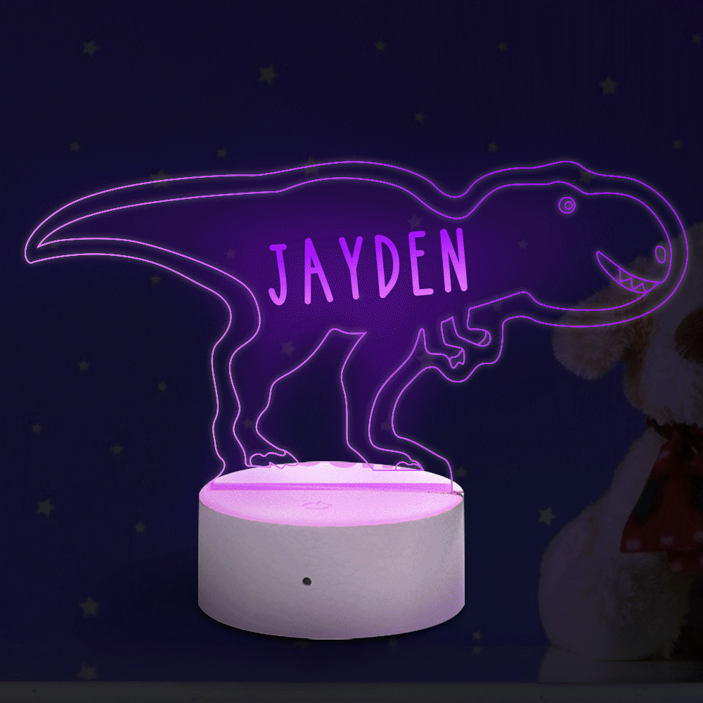 Personalised Diplodocus Dinosaur Lamp With Custom Name Night Light Kid's Bedroom Decor Children's Night Light