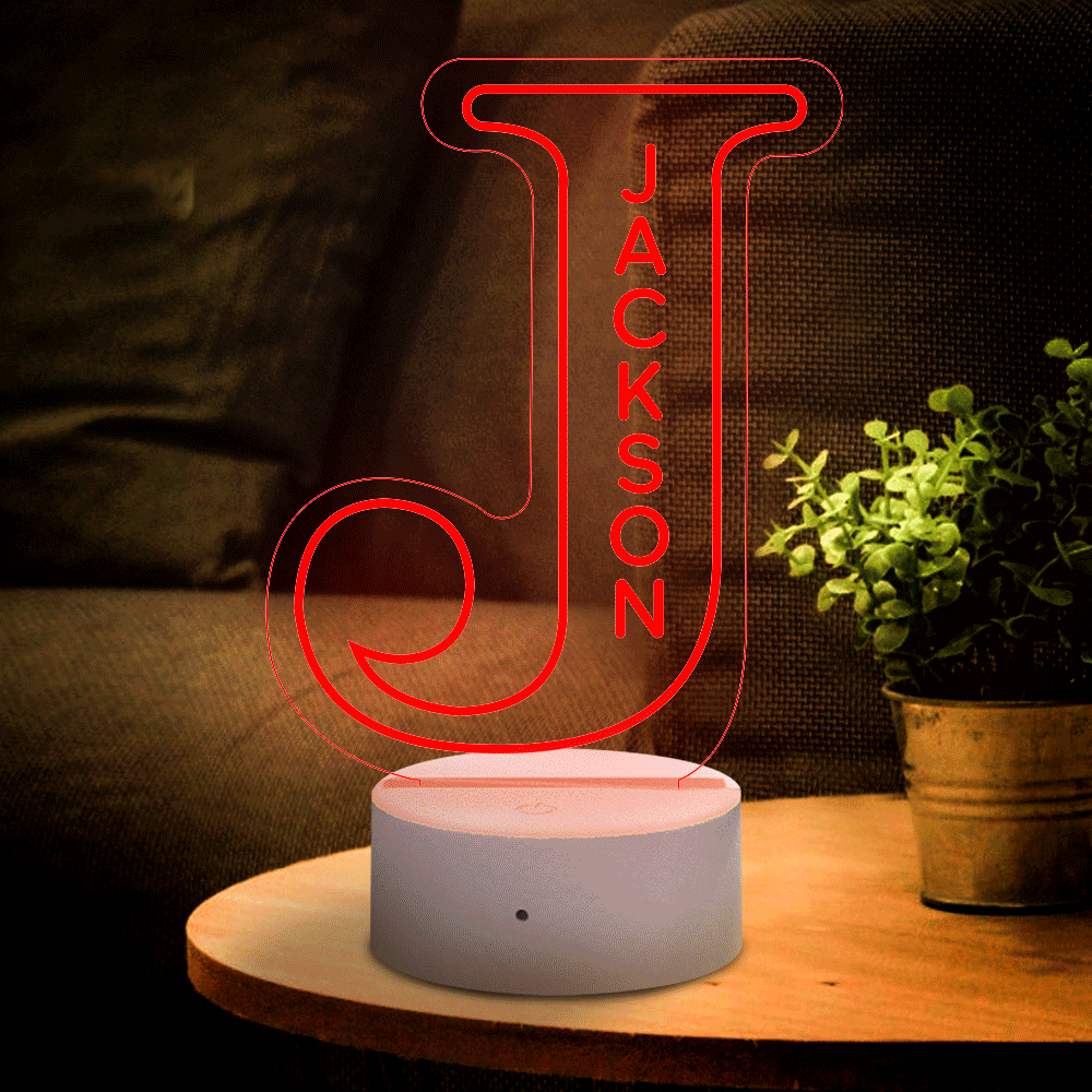Personalised Alphabet Letter LED Light Night Lamp Birthday Gift Valentine's Gift Custom LED Engraved Lamp