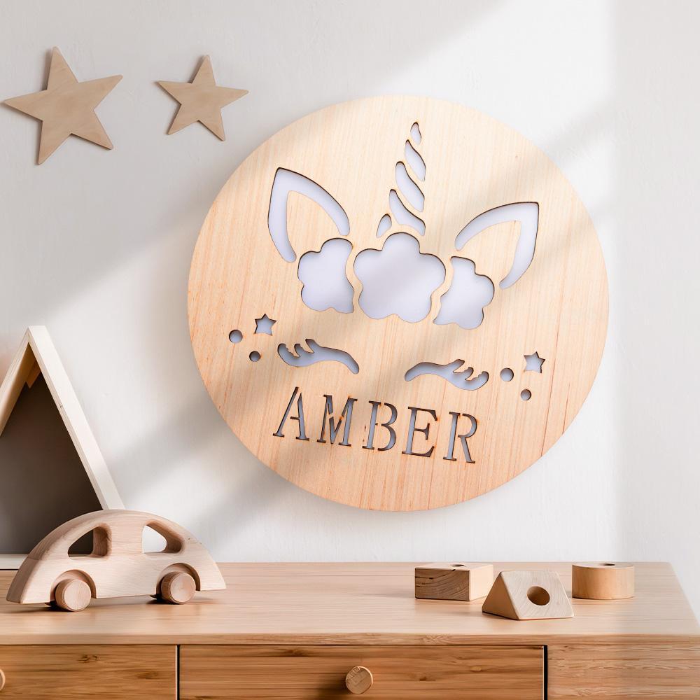 Custom Butterfly Baby Wooden Nightlight Wall Decoration LED Light Wall Light For Girls Kids