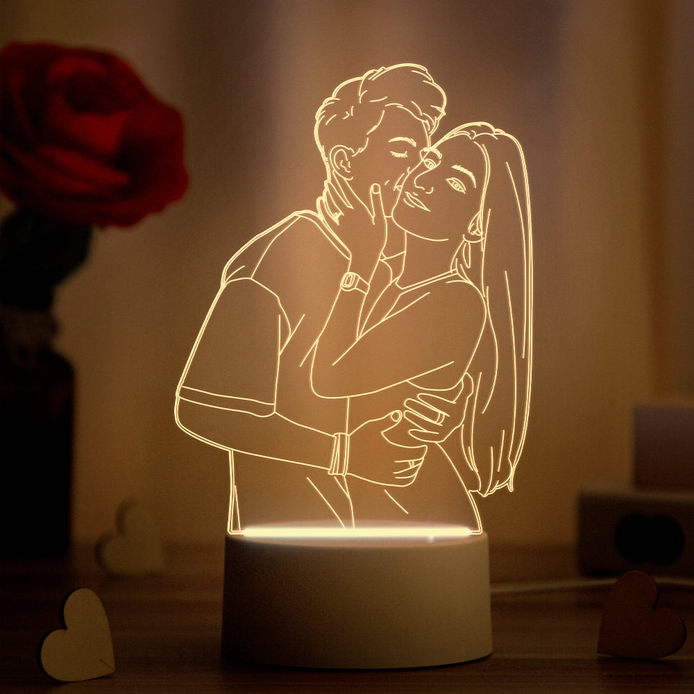 Personalised 3d Photo Led Light Home Decoration Lamp With Engraved Portrait Best Gifts Night Light
