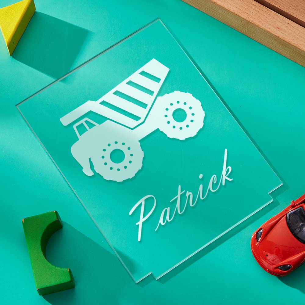Personalised Truck Night Light Construction Boys Acrylic Led Night Light Gifts For 6 Years Old Boys