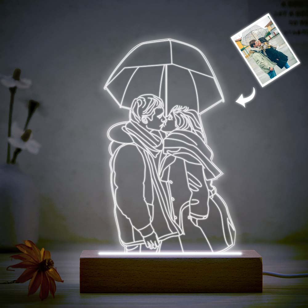 Personalised 3D Photo Night Light Custom Lamp 7 Colors Acrylic Night Light Anniversary Gifts