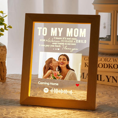 Personalised Spotify Frame Photo Engraved Text Night Light Best Mom Ever Gift for Mum