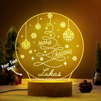 Personalised Christmas Tree Led Lamp For Family With Name Gift For Friends - photomoonlampuk
