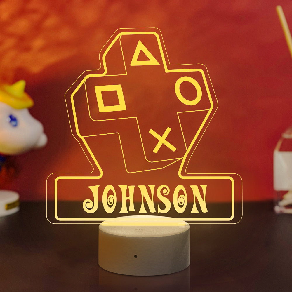 Personalised Game Controller 3D Night Light Video Game Lover Personalised Lamp Gifts for Boys