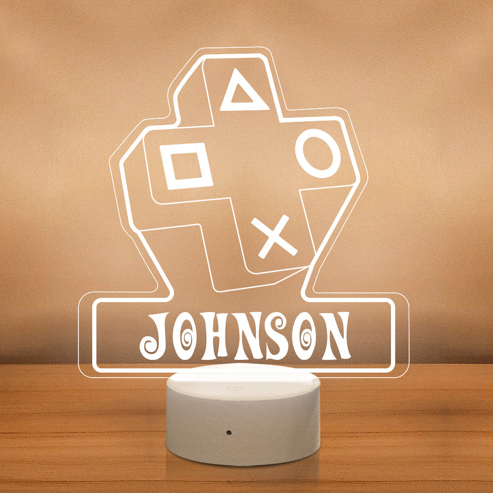 Personalised Game Controller 3D Night Light Video Game Lover Personalised Lamp Gifts for Boys