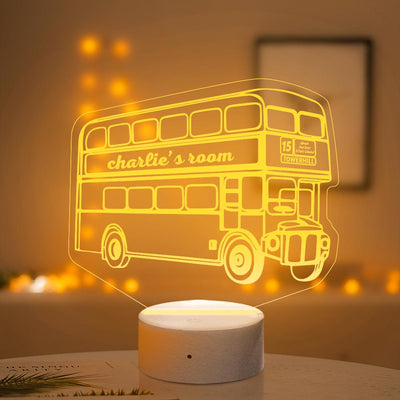 Personalised London Bus Night Light Routemaster Night Lamp Childrens Prints