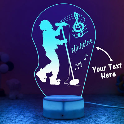 Custom Engraved LED Night Light Acrylic Light Up Singer Lamp Gift for Her - photomoonlampuk