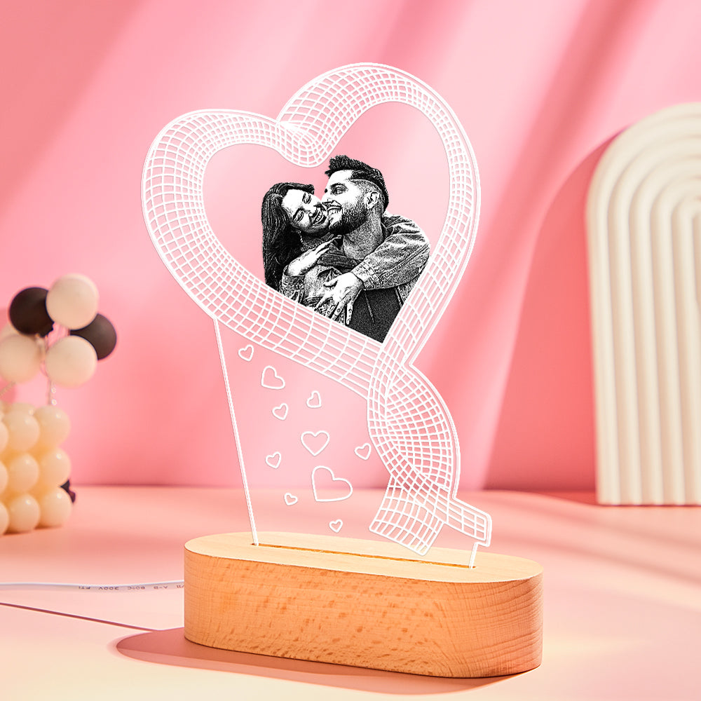 Custom Photo 3D Led Lamp Unique Colorful Night Light Couple Valentine's Day Gift
