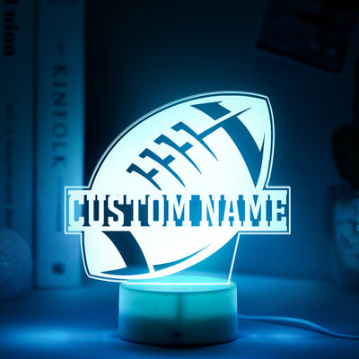 Custom Name Seven-Color Night Light Rugby Sports Style Lamp Gifts For Him - photomoonlampuk