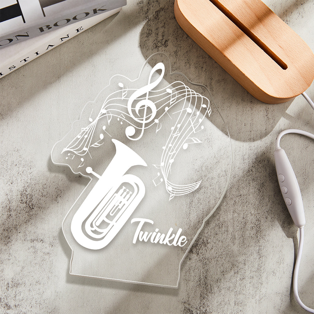Custom Acrylic Engraved Instrument Night Light Personalized 3D Printed Colorful Lamp Birthday Gift