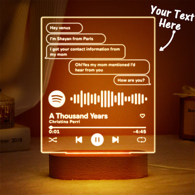 Custom Message Music Plaque Lamp Scannable Spotify Code Colorful Night Light Valentine's Day Gift - photomoonlampuk